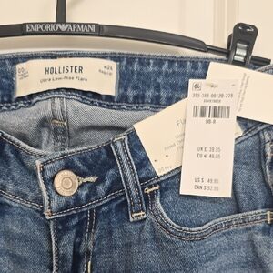 Hollister Women's Low-Rise Flare Jeans - Denim Blue